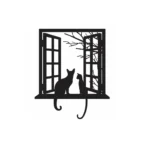 Sticker perete Cats Window