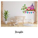 Sticker perete Bufnitele Vesele