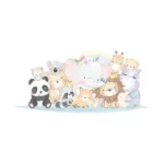 Sticker perete copii Animale Watercolor