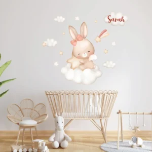 Sticker personalizat cu nume Iepuras