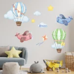 Sticker personalizat cu nume Avioane