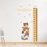 Sticker masuratoare inaltime cu pisici colorate