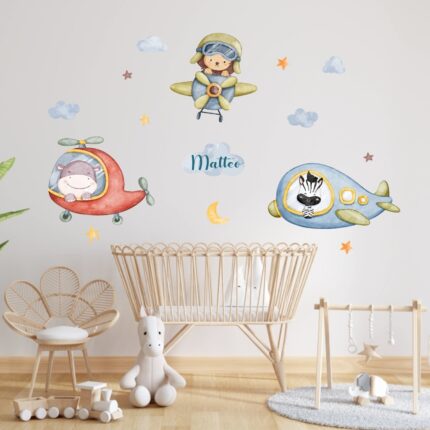 Sticker copii personalizat Aviatia