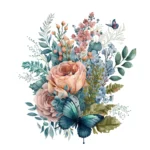 Sticker perete Floral Buchet