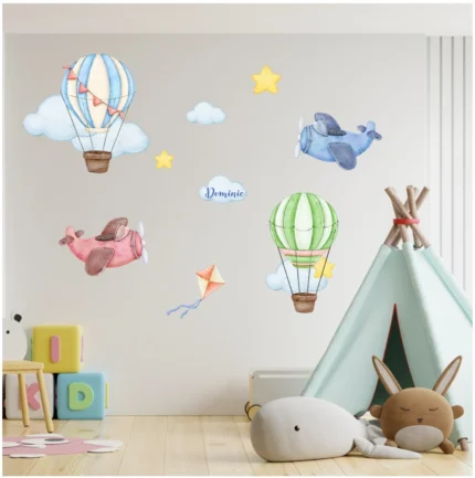 Sticker personalizat cu nume Avioane