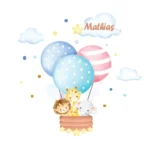 Sticker personalizat cu nume Animale