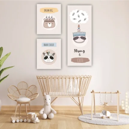 Tablouri canvas copii set boho