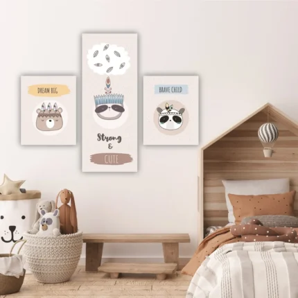 Tablouri canvas copii set boho