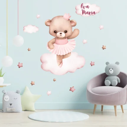 Sticker personalizat nume fete Ursulet