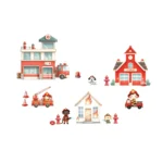 Sticker perete copii Pompieri