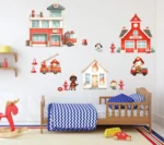 Sticker perete copii Pompieri