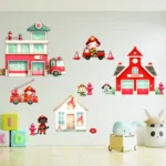 Sticker perete copii Pompieri