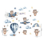 Autocolant copii ursulet aviator - imagine 3