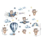 Autocolant copii ursulet aviator