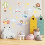 Sticker copii personalizat cu nume Animale