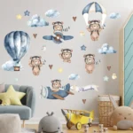 Autocolant copii ursulet aviator