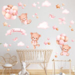 Autocolante personalizate copii Ursulet Roz