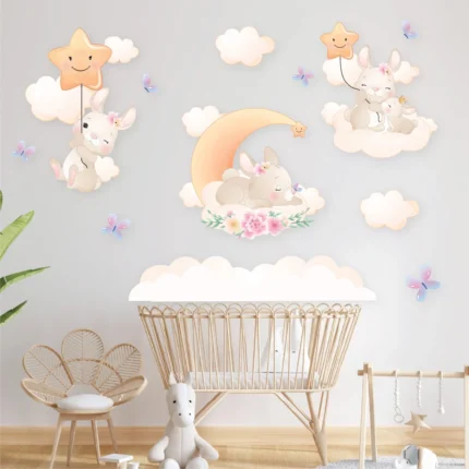 Stickere perete copii cu Iepuras si Luna