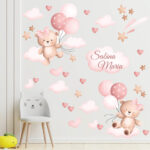 Autocolant perete copii Ursulet si Baloane