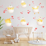 Sticker perete copii cu puisori in ou