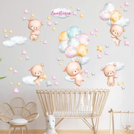 Autocolant personalizat perete copii Ursulet