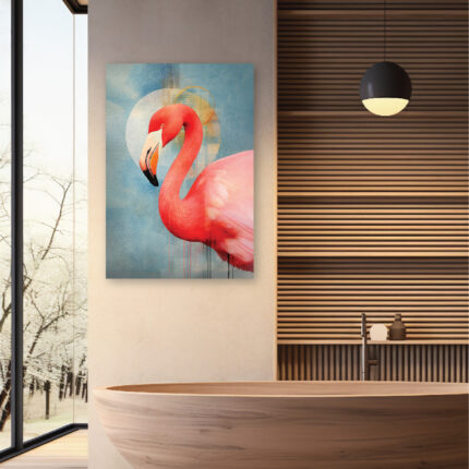Tablou canvas modern cu flamingo